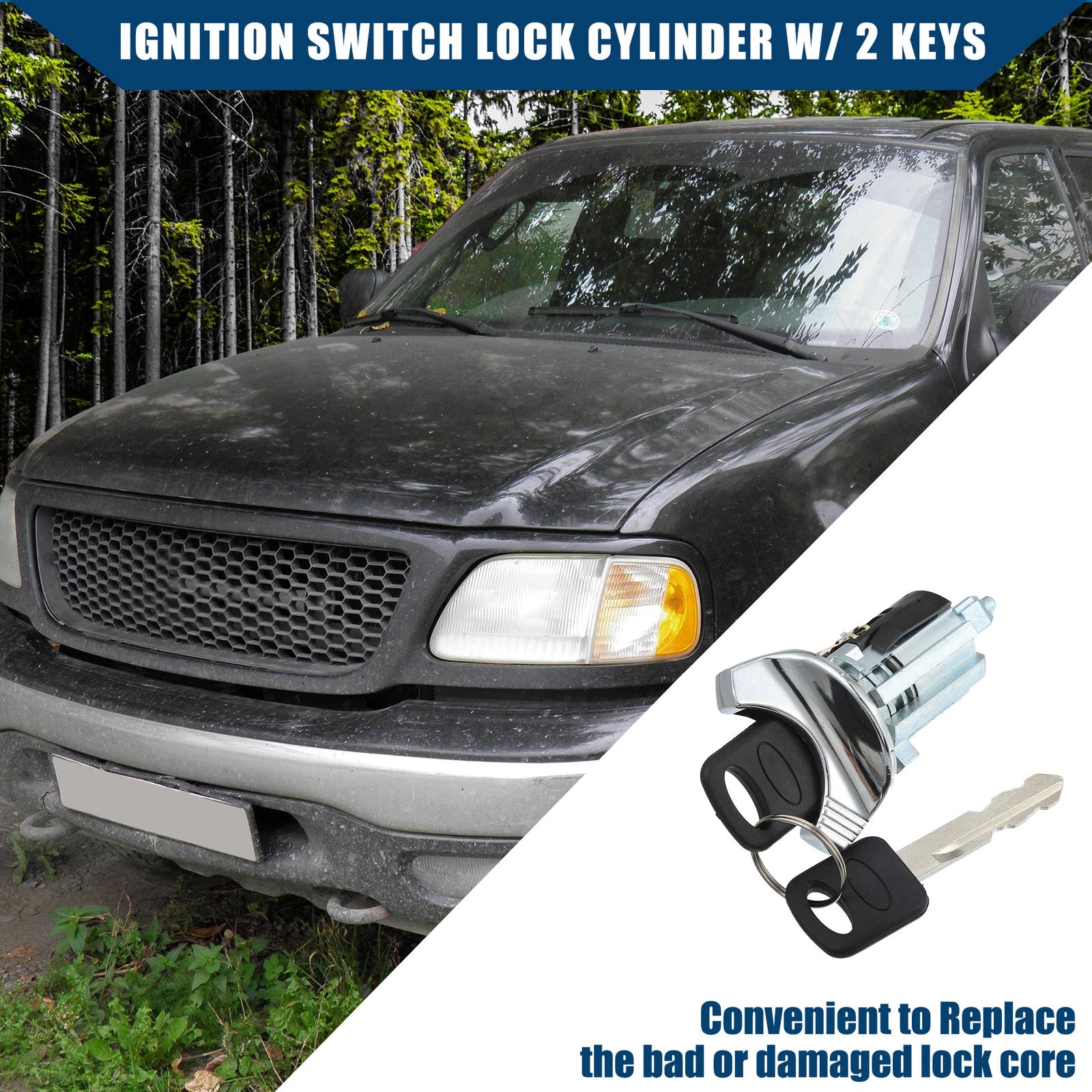 Ignition Switch Starter with Keys for Ford F-350 (1992–1996)