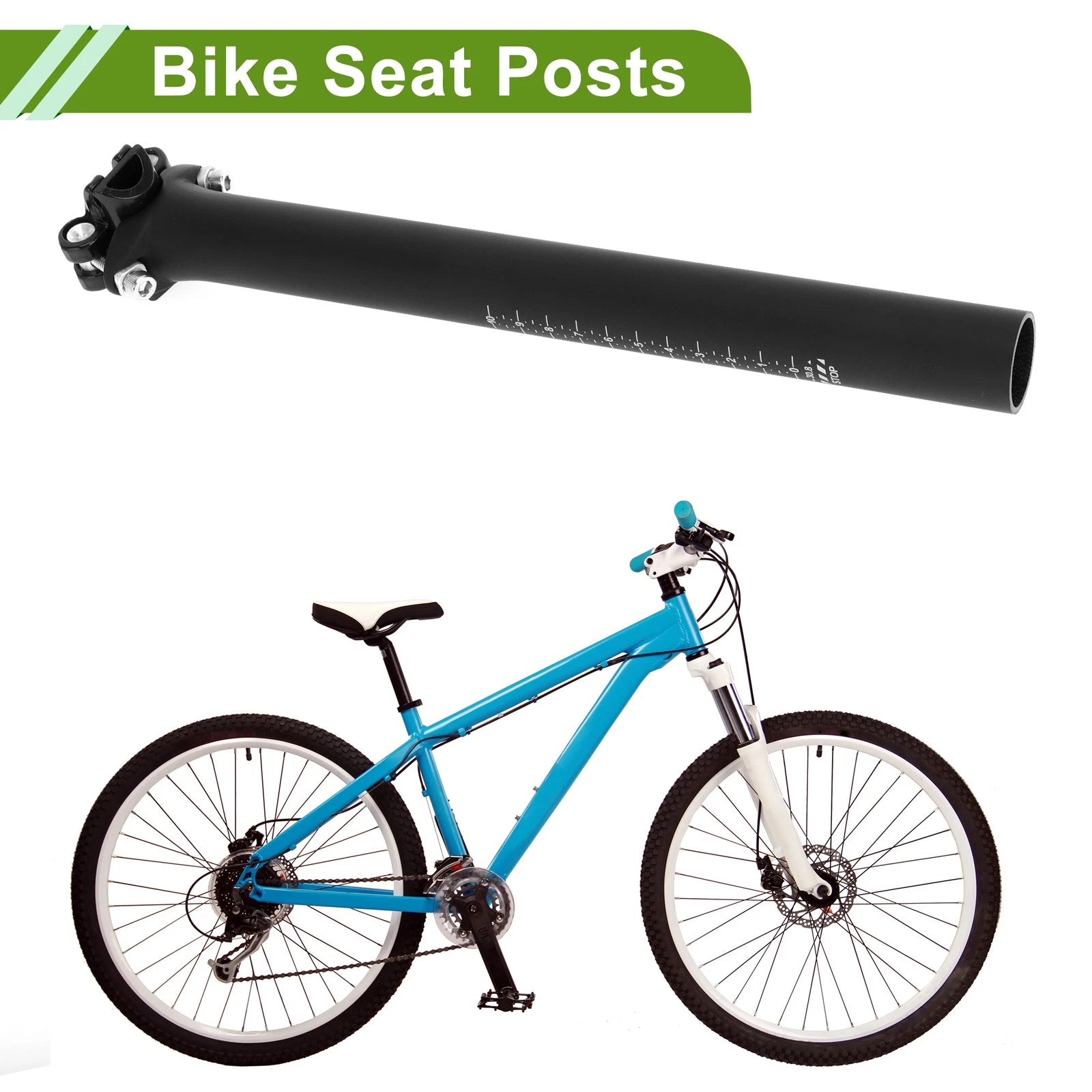 Bike Seat Post 30.8mm Adjustable Angle Lightweight Carbon Fiber Matte Black