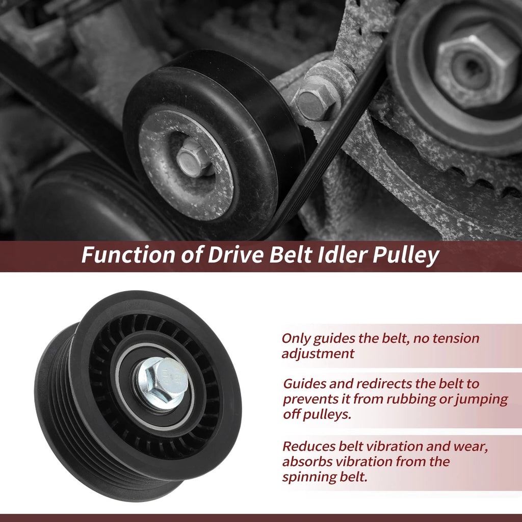 Accessory Drive Belt Idler Pulley Replacement for Chevrolet GMC Cadillac (2009–2017)
