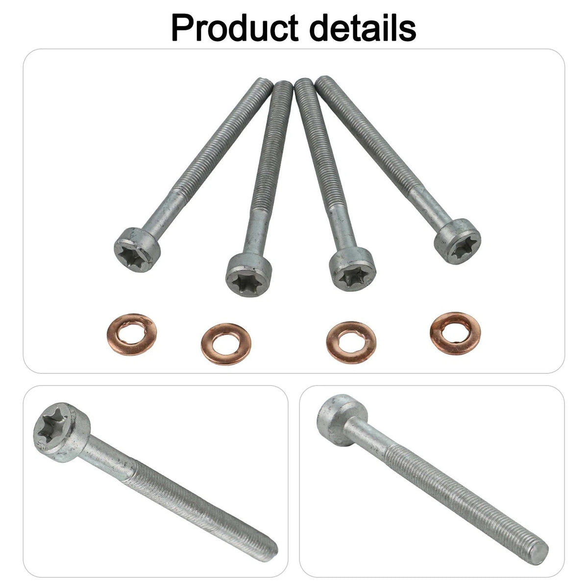 8Pcs Injector Washers and Bolts for Mercedes (A0019902607)
