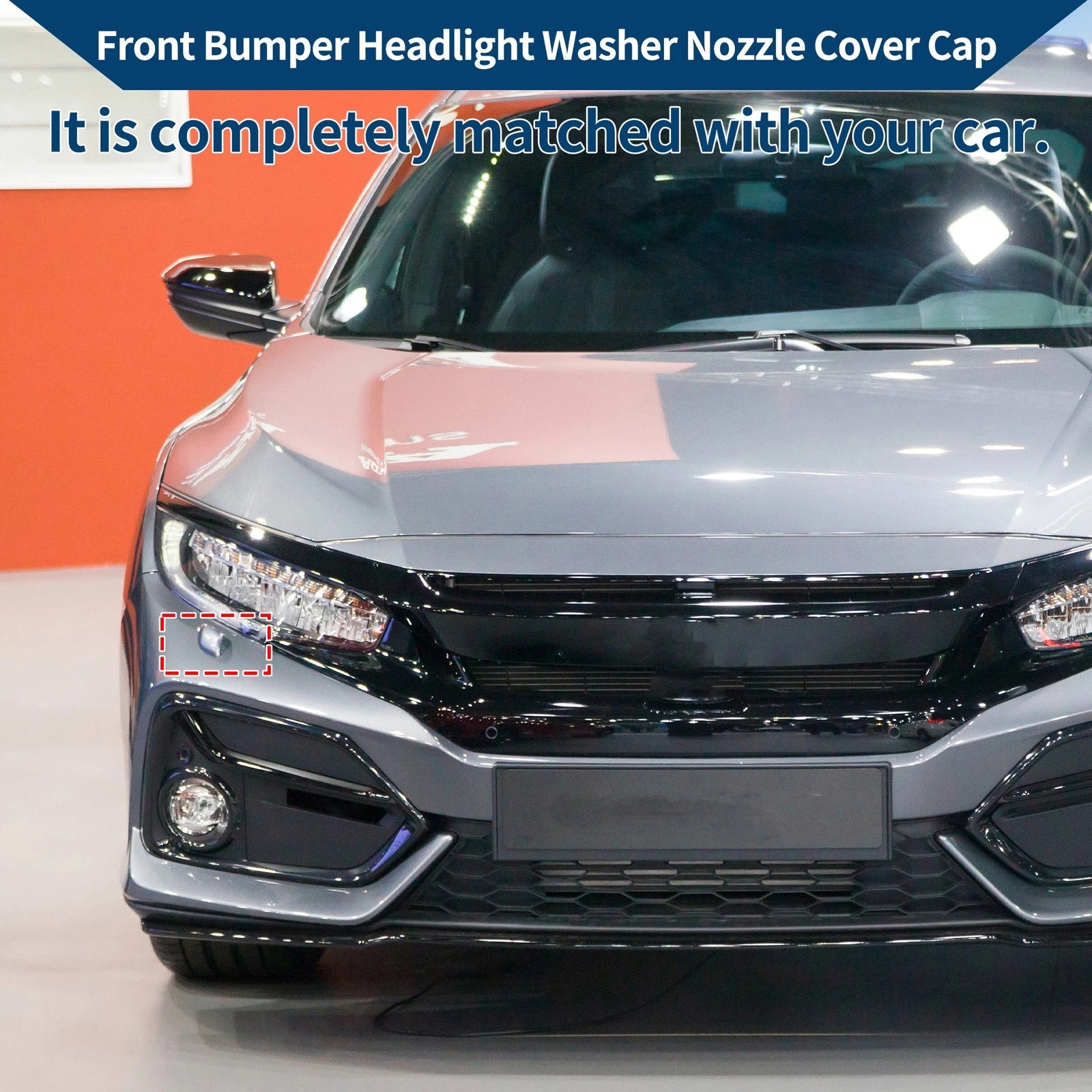 Front Right Washer Nozzle Cover Cap for Honda Civic 2012–2013 White 1 Pc