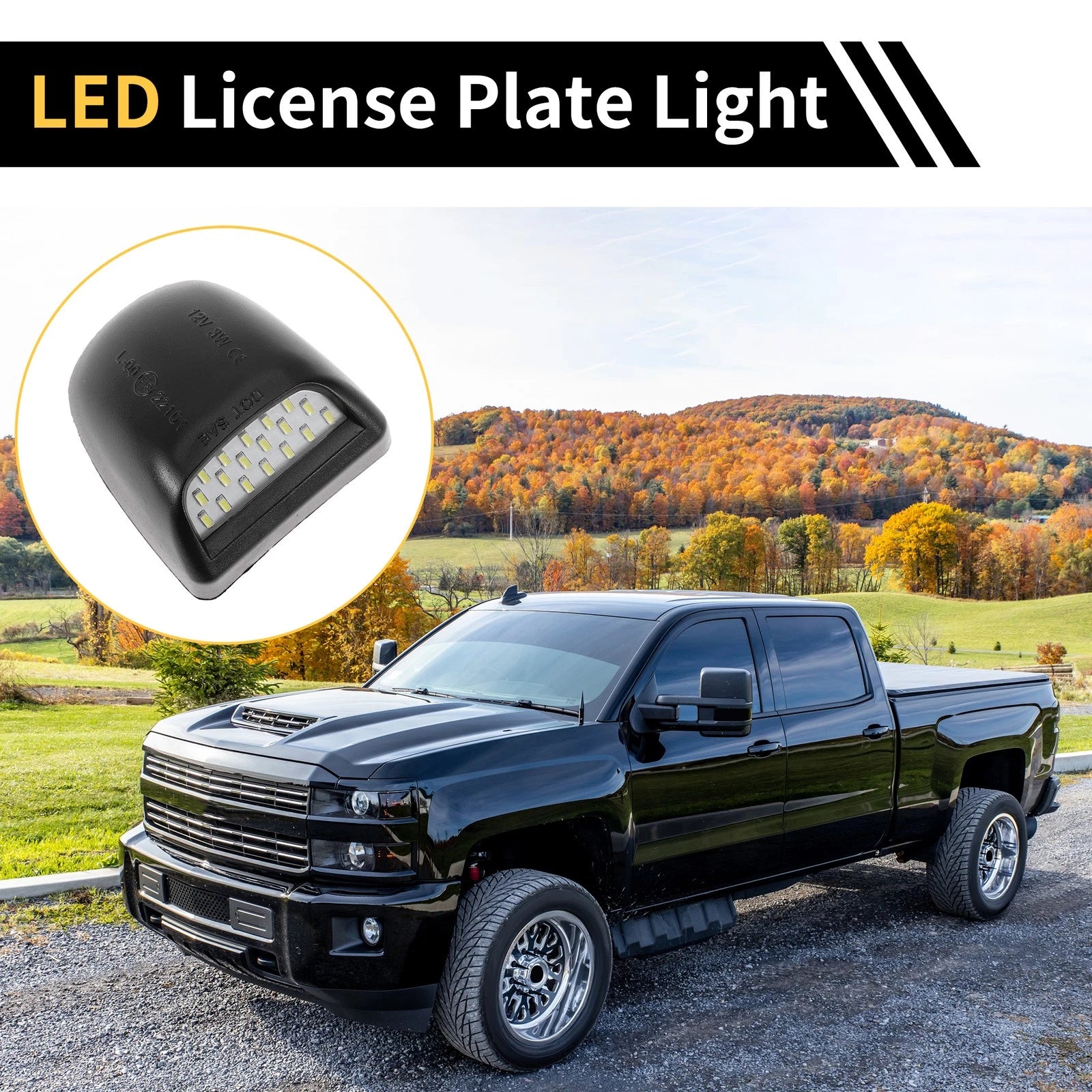 2pcs License Plate Light Lamp Replacement for Chevrolet Silverado (2011–2018)