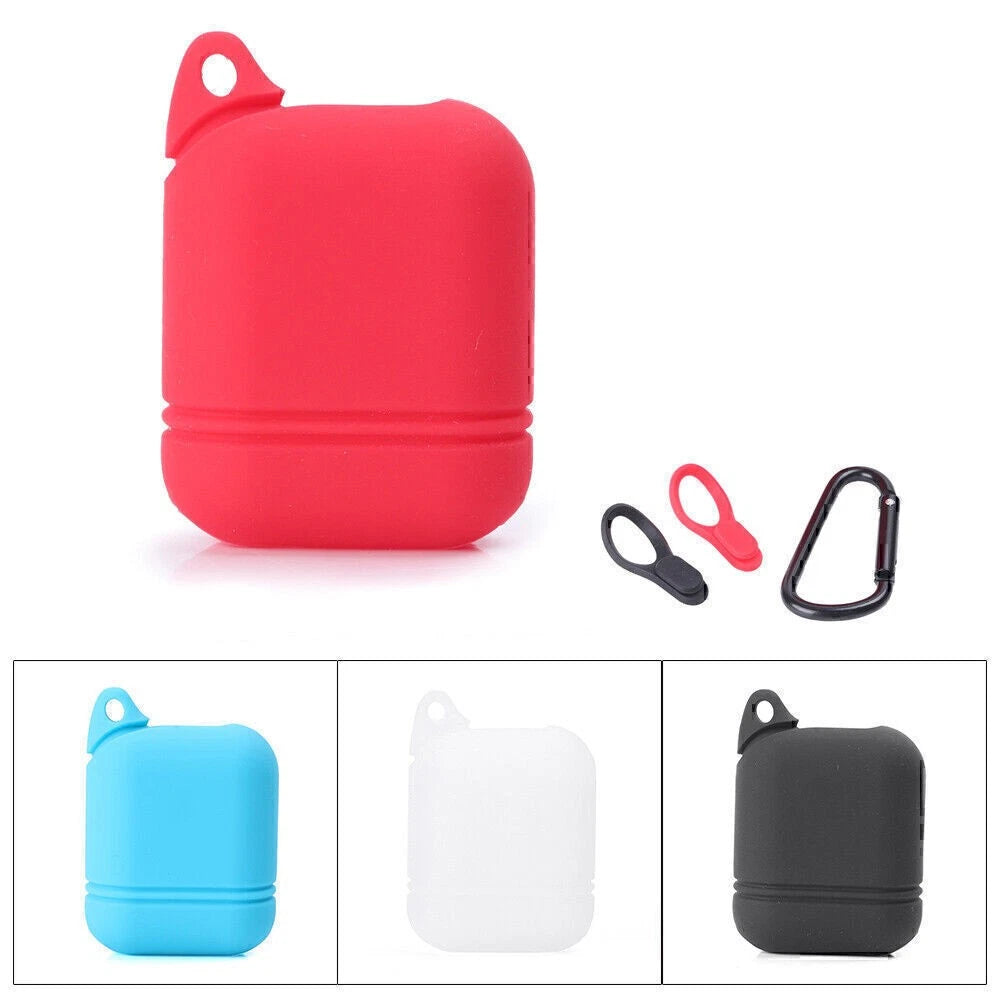 For Apple AirPods Silicone Case Shockproof Protective Cover /Keychain /Dust Plug
