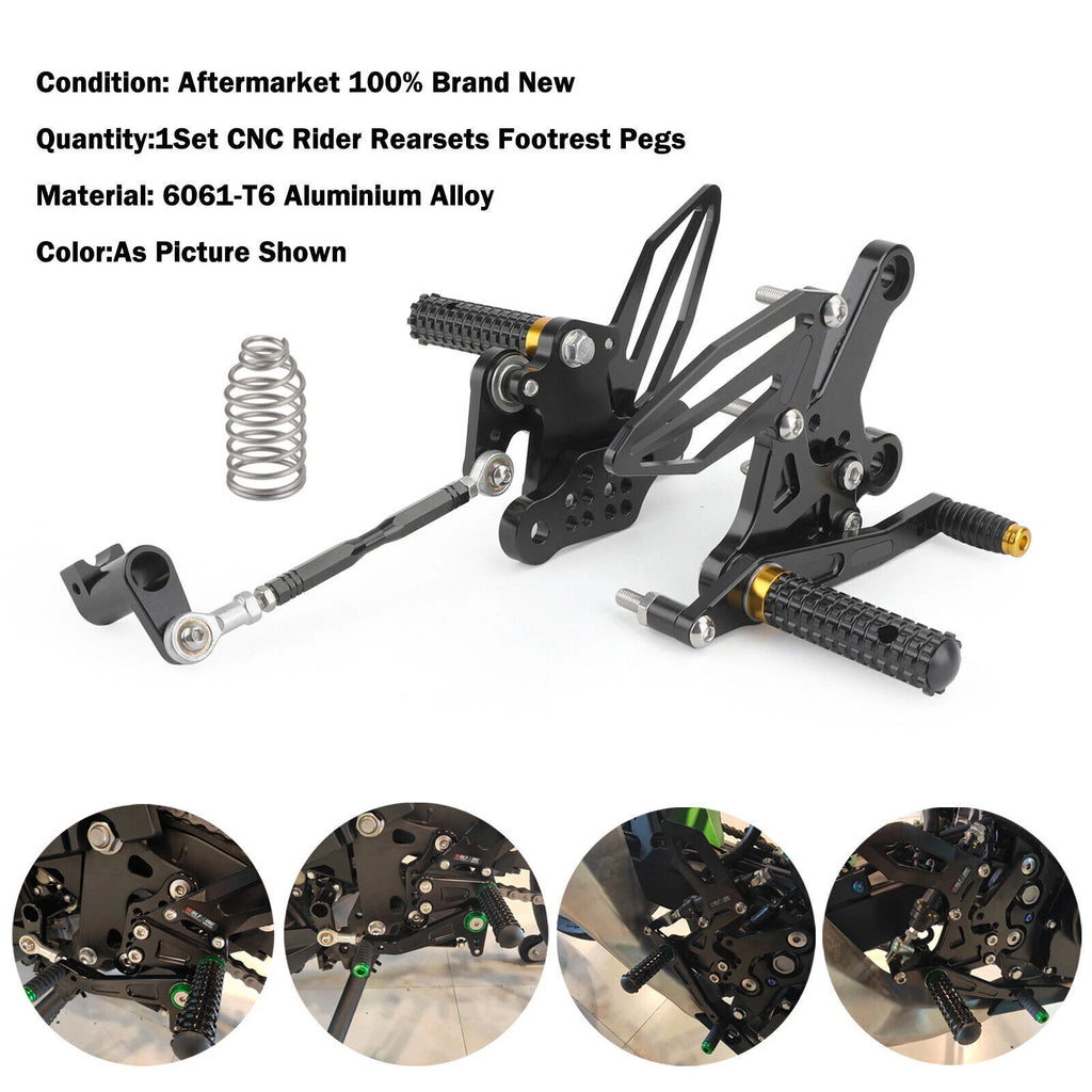 Adjustable Rearsets Foot Pegs for Kawasaki Ninja 250/400 (2018–2022) GD T9
