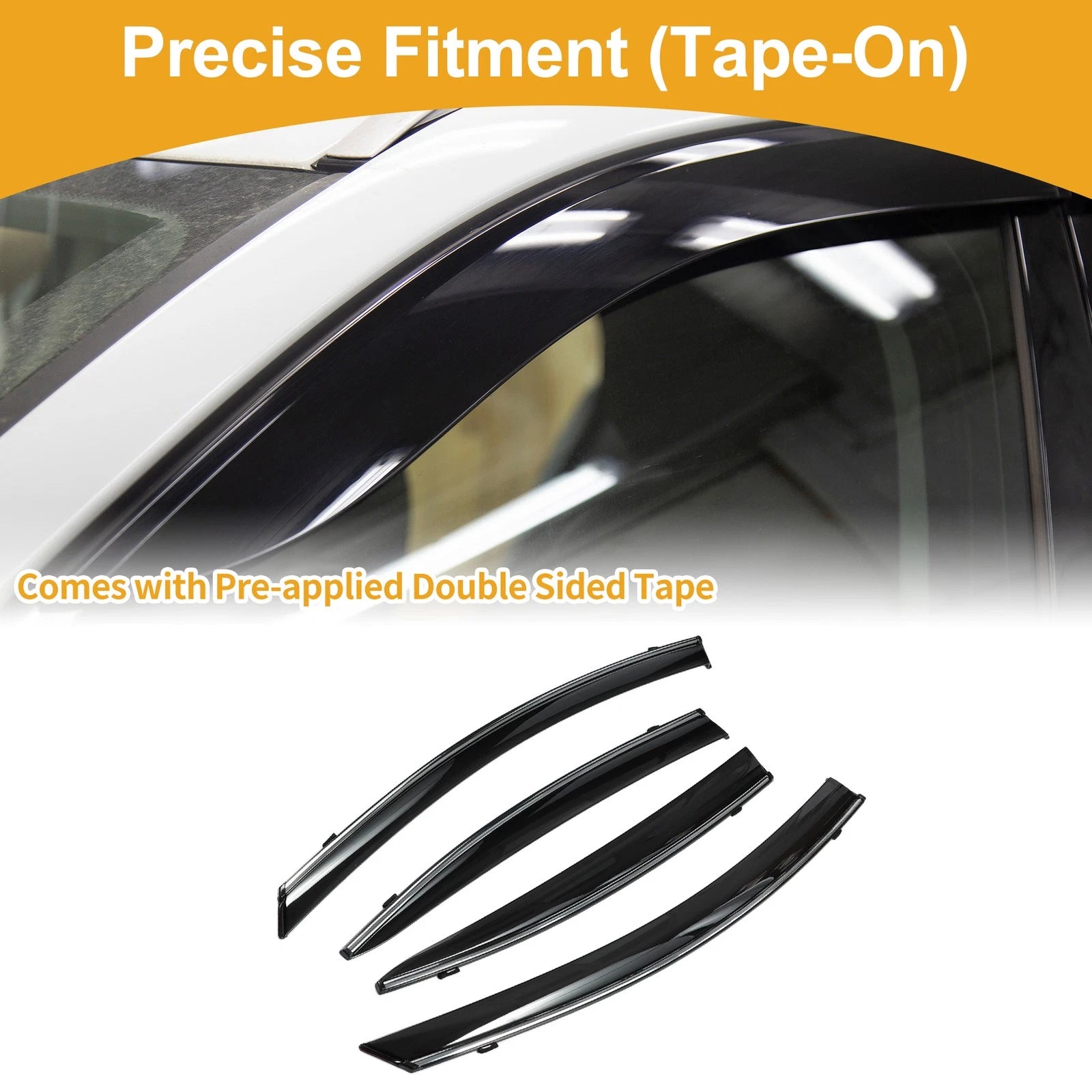 Window Deflectors Side Window Vent Visor Black 1 Set for Mazda 3 Sedan (2019–2024)