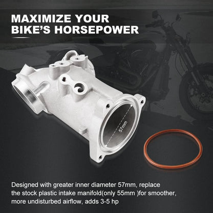 55mm Cast Intake Manifold Upgrade for Harley Tri Glide Ultra FLHTCUTG (2017–2022)