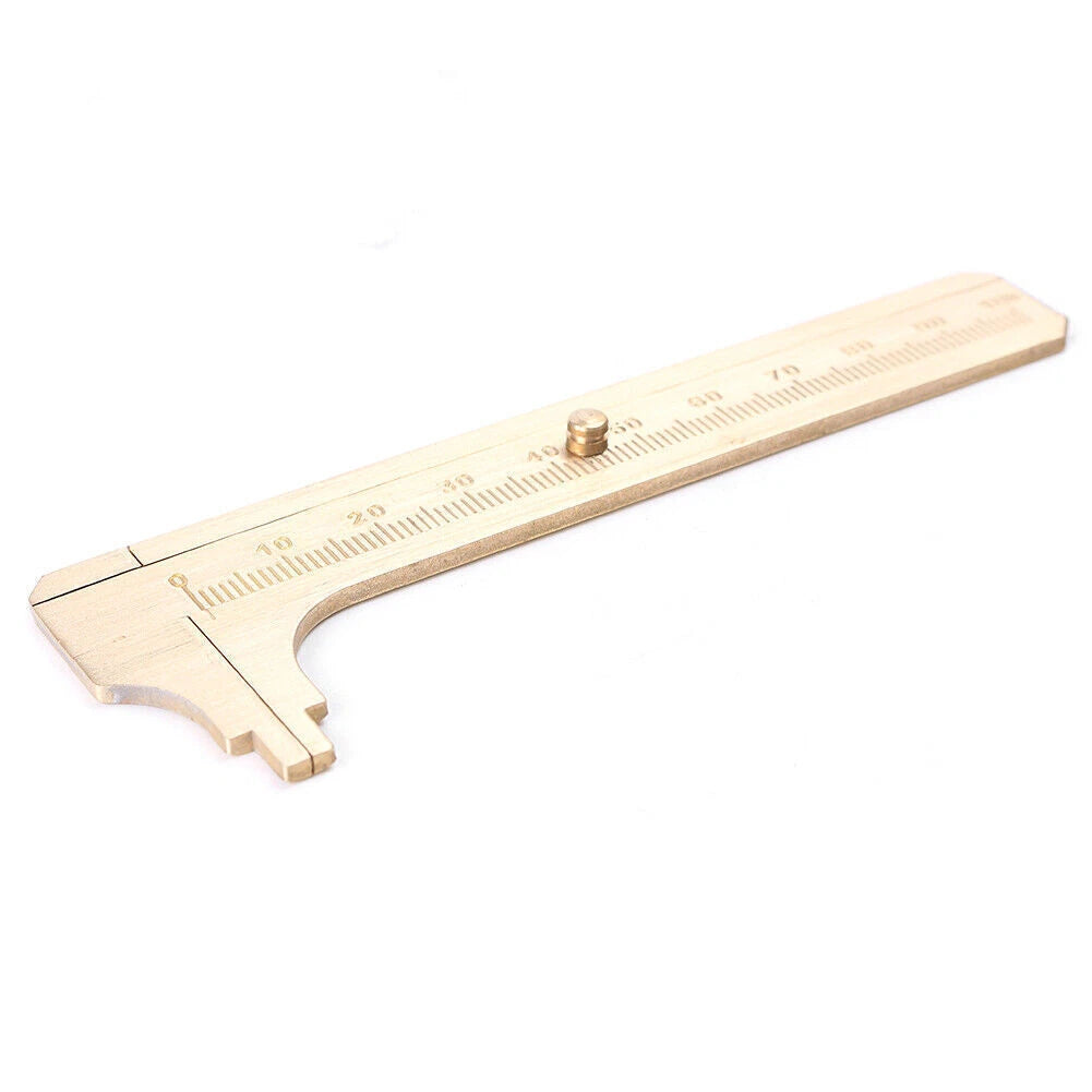 100mm Solid Brass Caliper Sliding Vernier Ruler Gauge Tool for Bead Measuring