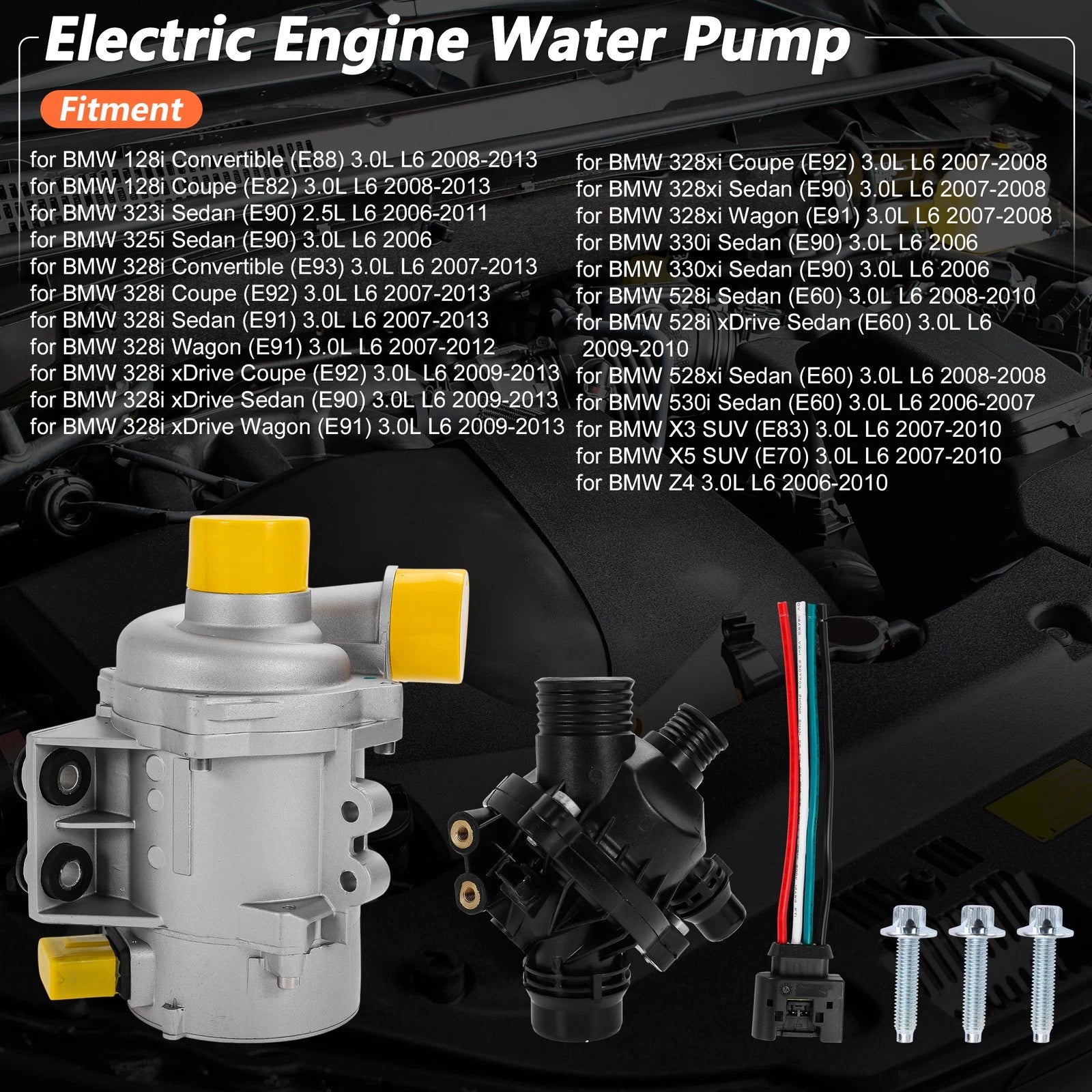 Electric Engine Water Pump Replacement for BMW 128i Convertible (E88 2008–2013)