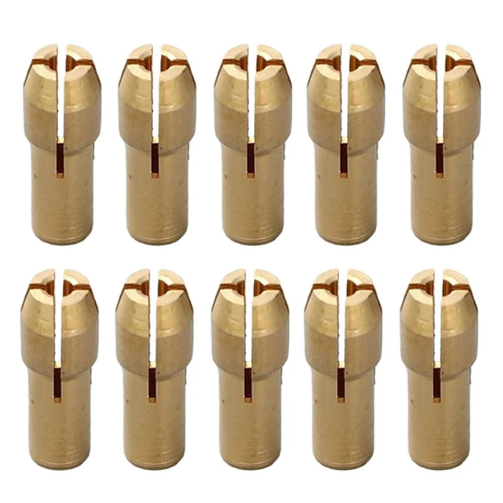 10pcs Brass Drill Chuck Adapter for Mini Rotary Tools (0.5-3.2mm)