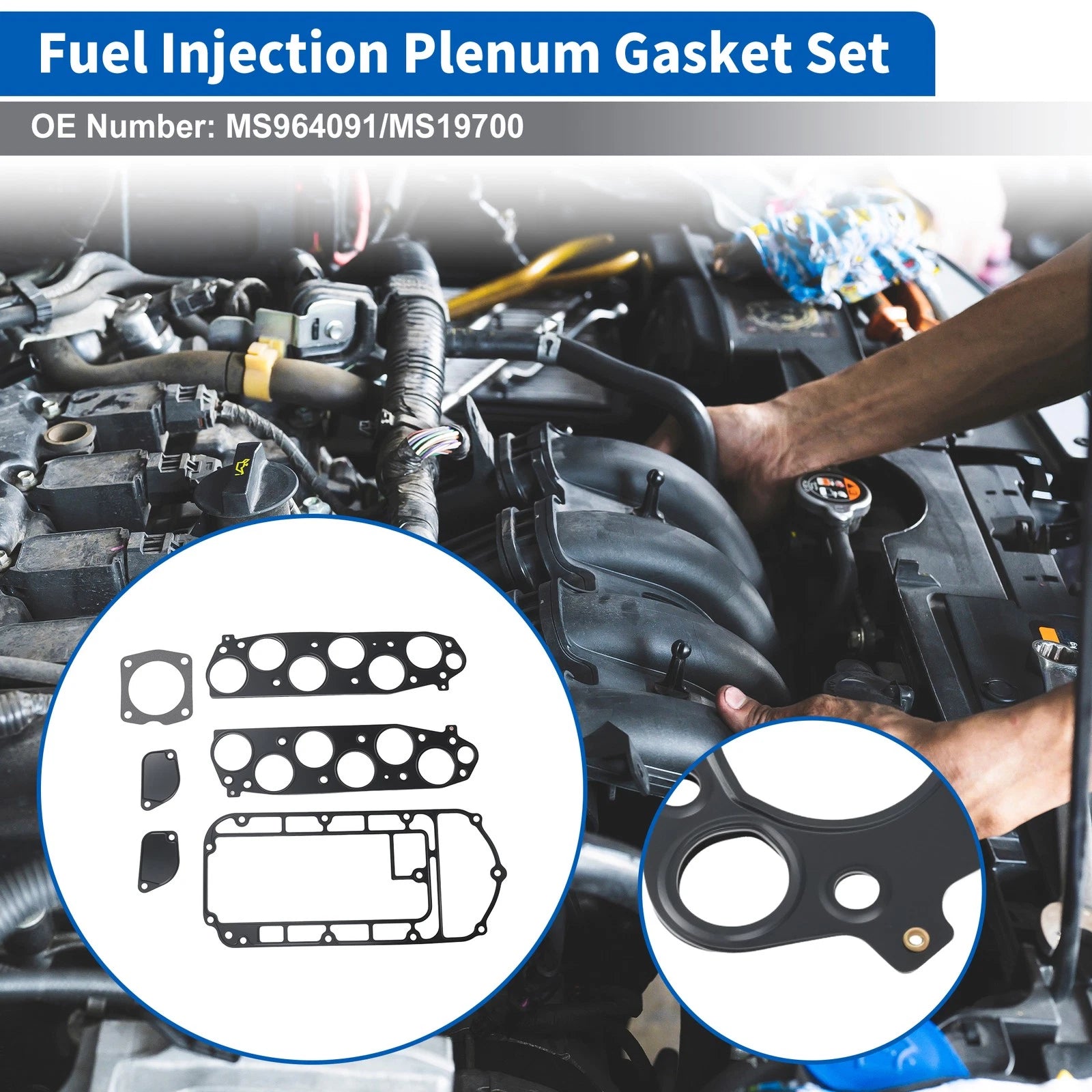 Upper Fuel Injection Plenum Gasket Set for Saturn Vue (2004–2007) MS964091