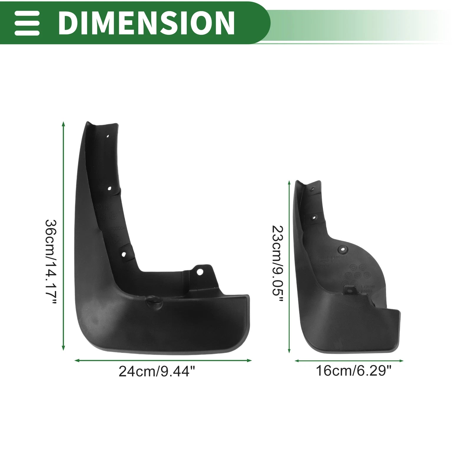 Mud Flaps Splash Guards for Infiniti FX35 (2004–2008)
