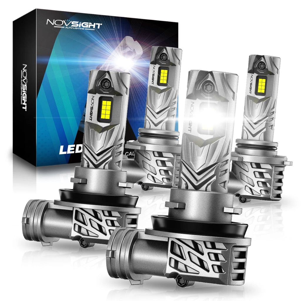 4X 9005 + H11 LED Headlight Bulbs for