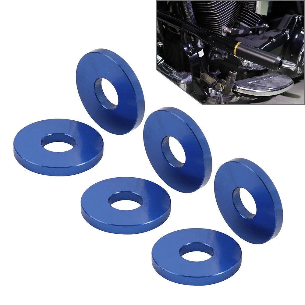 6X Engine Saddlebag Crash Bar Decorative Spacer Ring For Harley Softail Blue