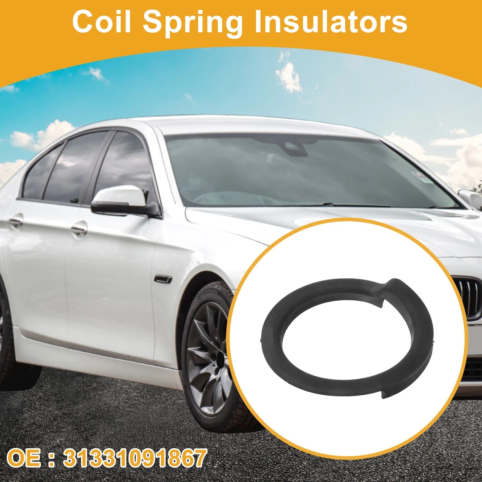 Upper Coil Spring Insulator for BMW 535i E60 (2008–2010) Rubber 1 Piece