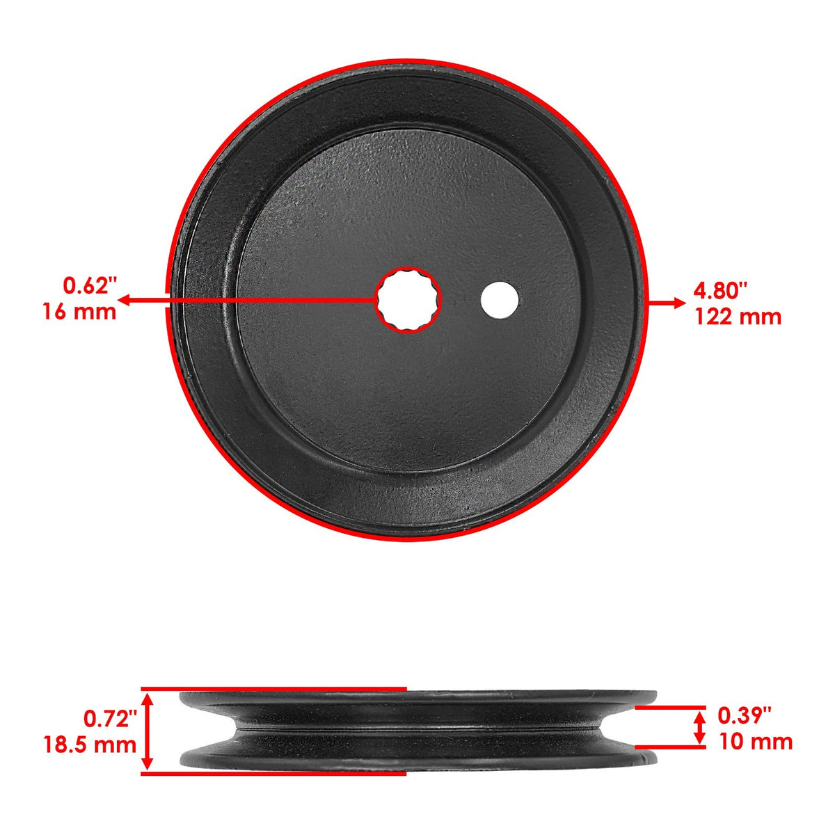 Deck Spindle Replacement with 4.8 in Pulley for Hustler Raptor Dash XD (2005–2007)