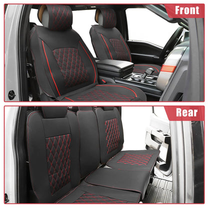 Front and Rear Seat Covers Pad Kit for Dodge Ram 1500 (2009–2023)