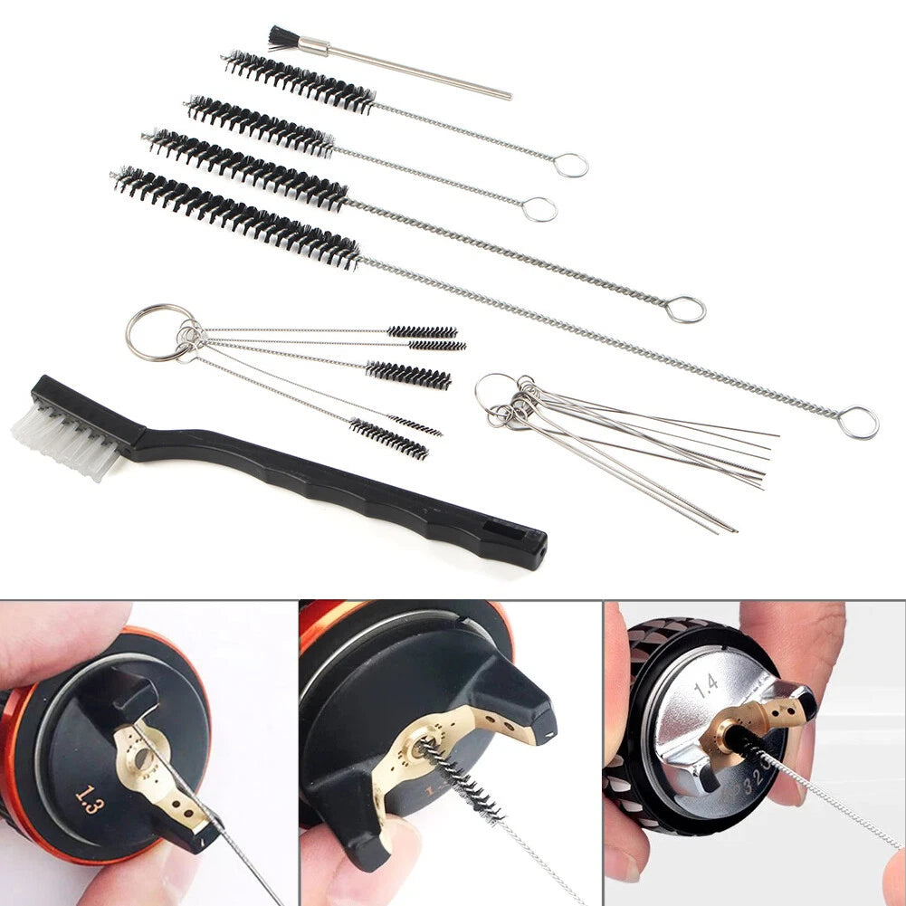 Airbrush Spray Gun Nozzle Cleaning Tool Kit with Needle & Brush Set