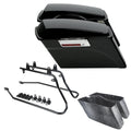 Hard Saddlebags with Black Conversion Brackets for Harley Softail