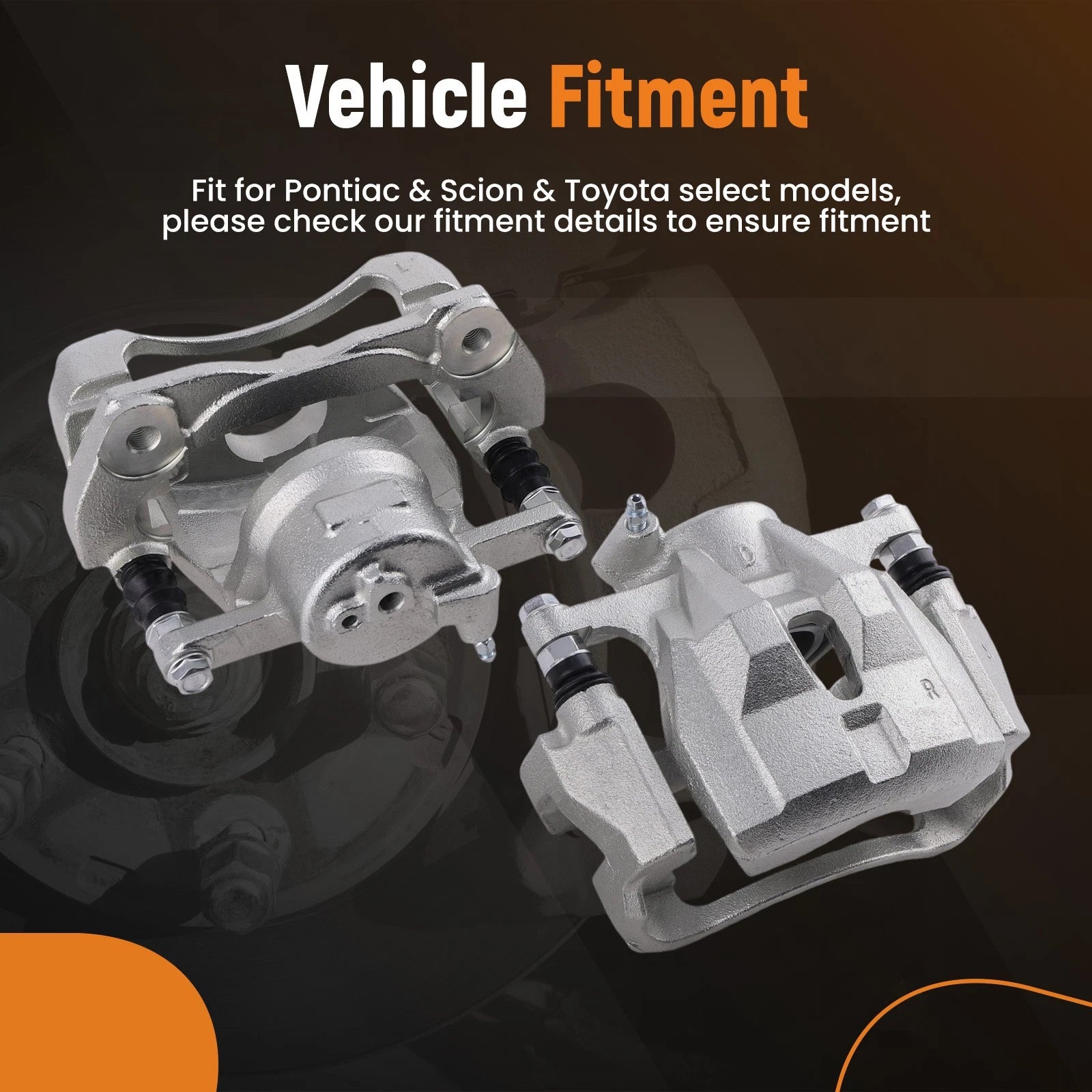 Front L&R Disc Brake Caliper Pair for Toyota Corolla Matrix (2009–2019)