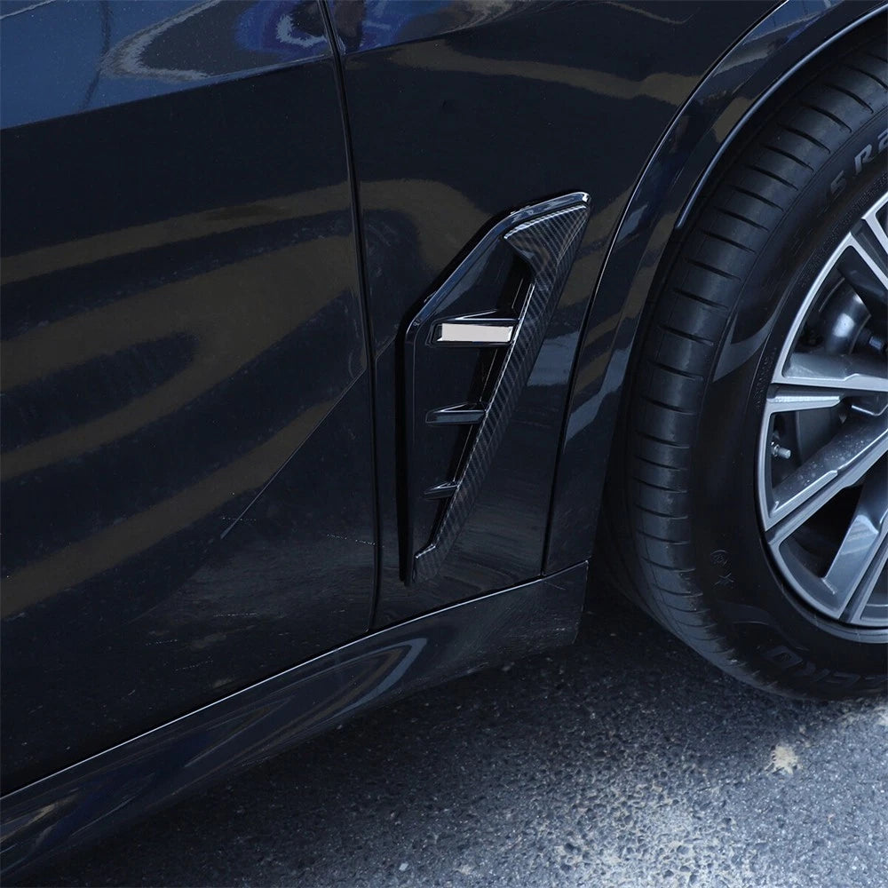 Carbon Fiber Look Side Wing Air Flow Fender Vent Covers for BMW X5 (2019–2022)