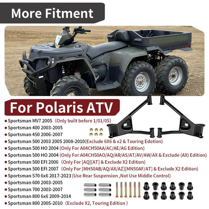 Rear A Arm Kit Upper Right + Left w/ Bushing for Polaris Sportsman 700 (2003–2007)