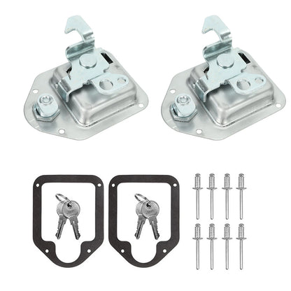2Pcs Trailer Paddle Door Latch Lock + Key for RV Truck Tool Box