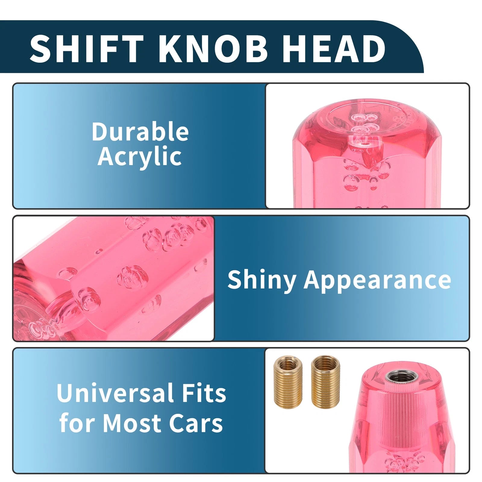 Shift Knob Set of 2 for Universal Vehicles (15cm Octagonal Crystal)