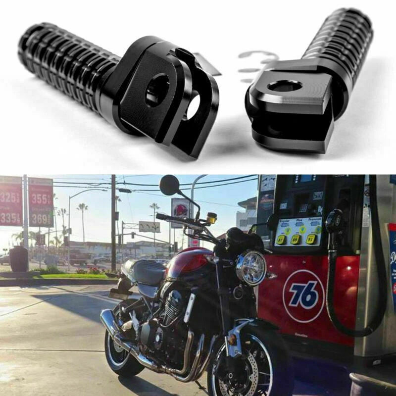 CNC Front Footpegs Footrests for Kawasaki Ninja 250R 300 400R 650 1000 (2008–2023)