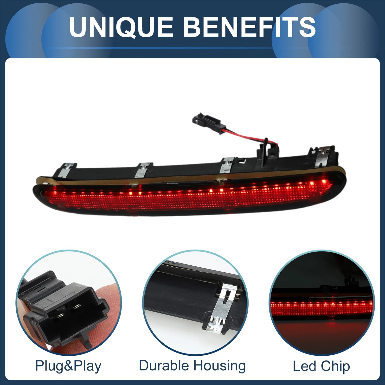 LED Third Brake Light for Opel Astra J (2009–2017) Black Housing