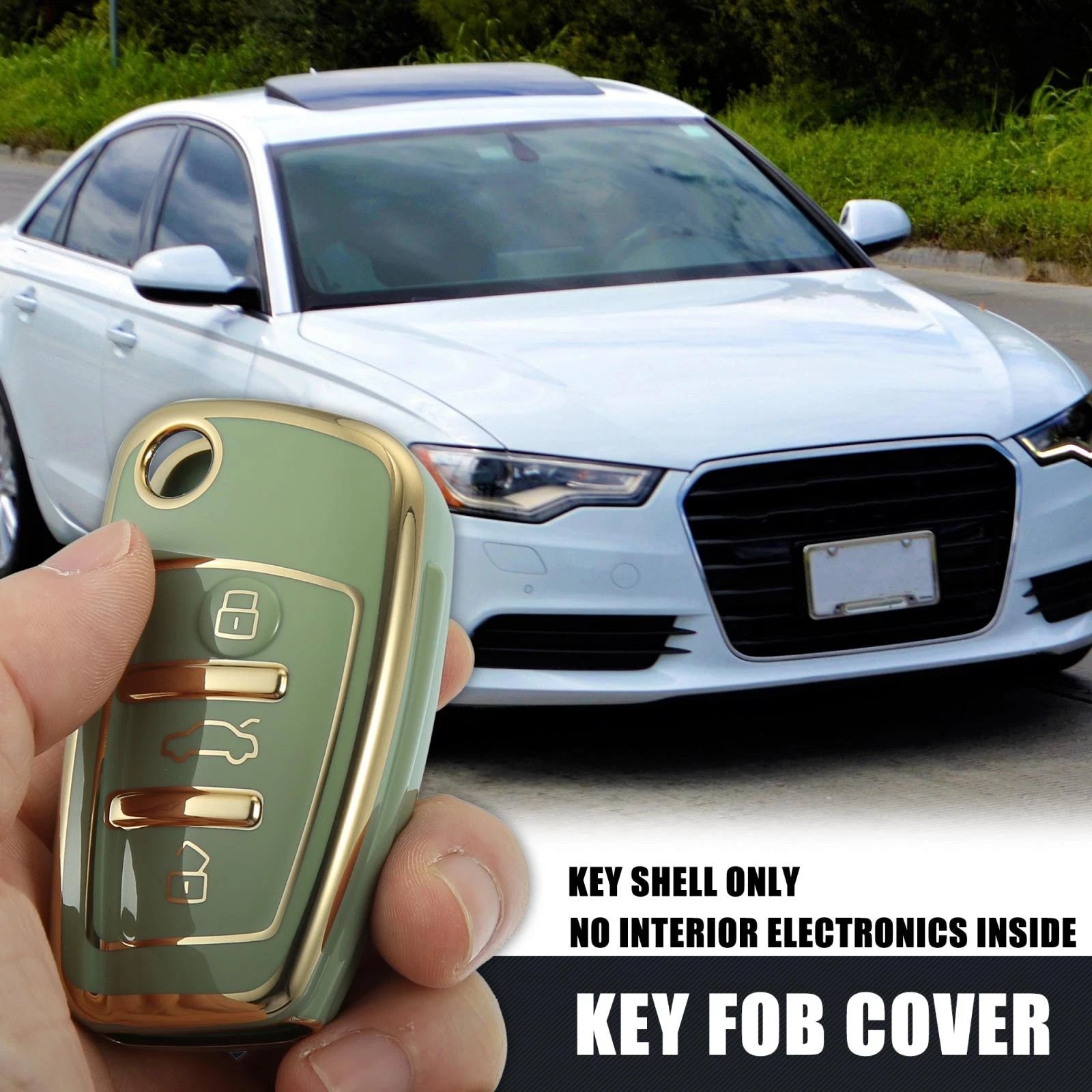 Key Fob Case TPU Cover for Audi Q3 3 Button (2015–2020)