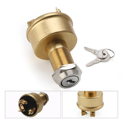 Brass Power Start Switch for Marine and Automotive Vehicles