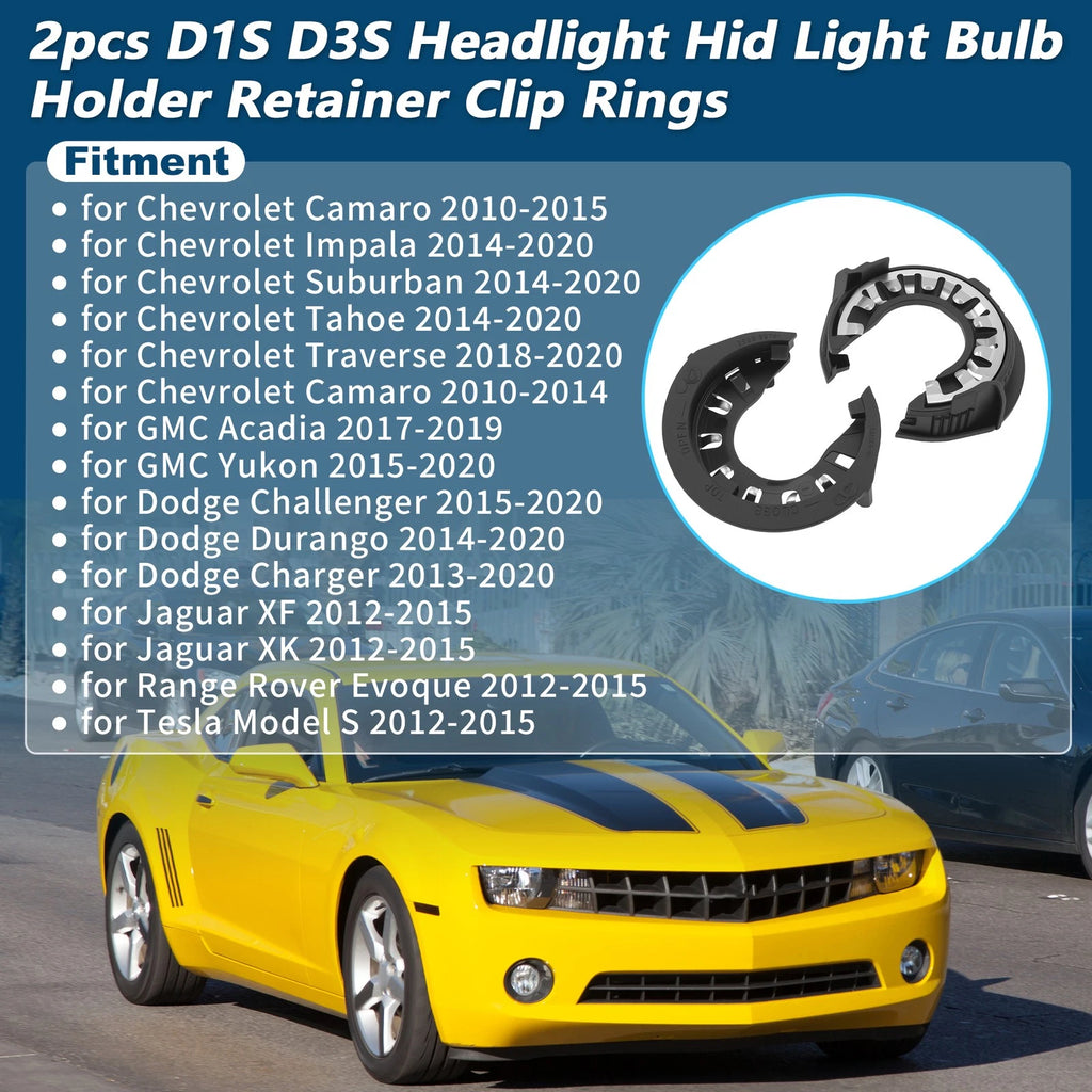Headlight Bulb Holder Retainer Clip Ring Kit for Chevy GMC (2009–2019)