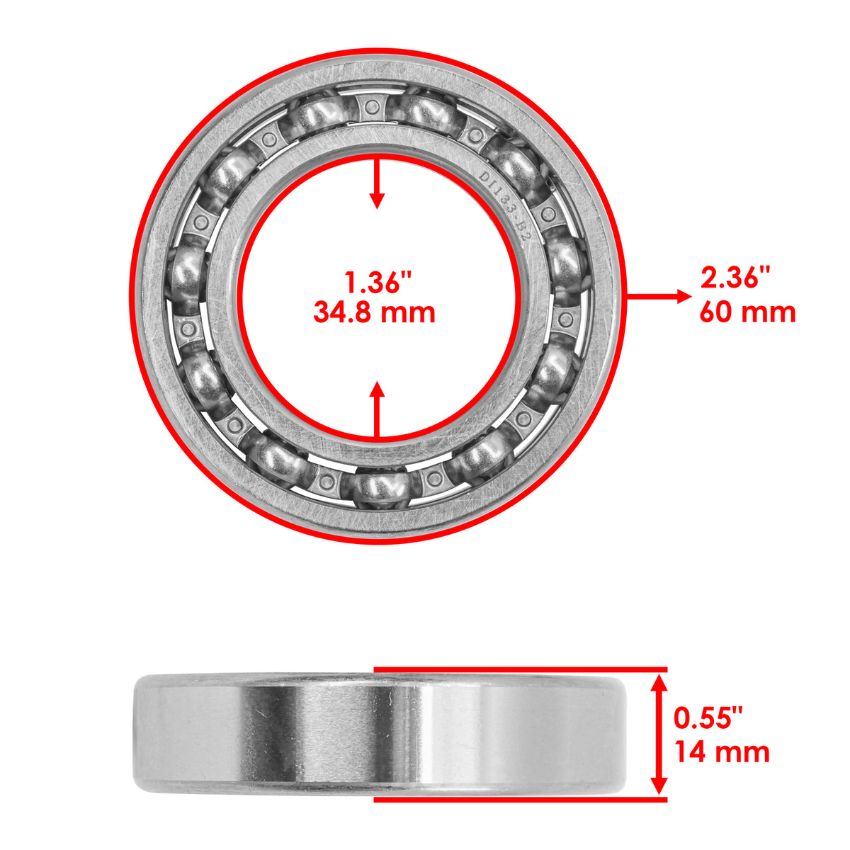 Caltric Rear Differential Seal and Bearing Replacement for Honda TRX500 (2012–2013)