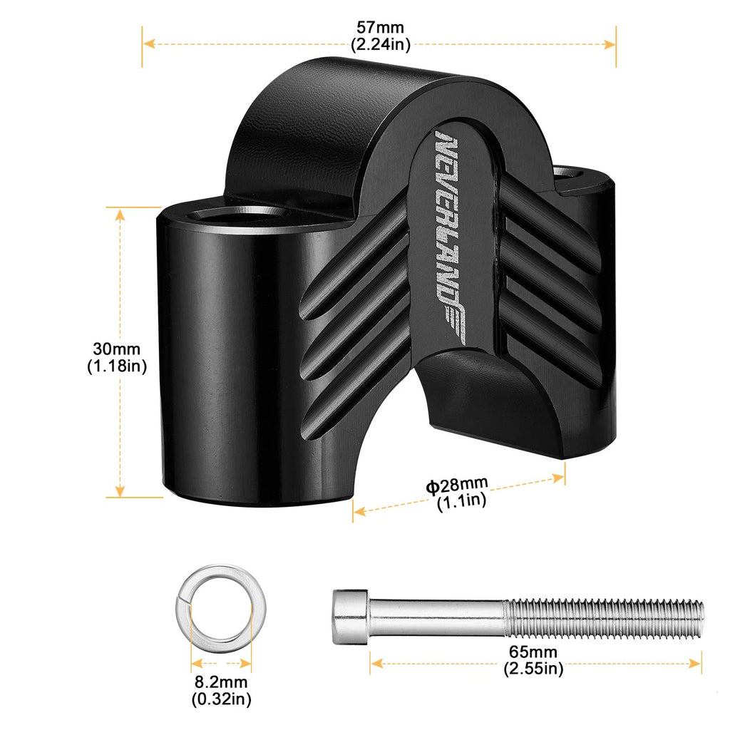 1 1/8" Handlebar Riser Clamp Kit for Fat Bar (30mm Height)