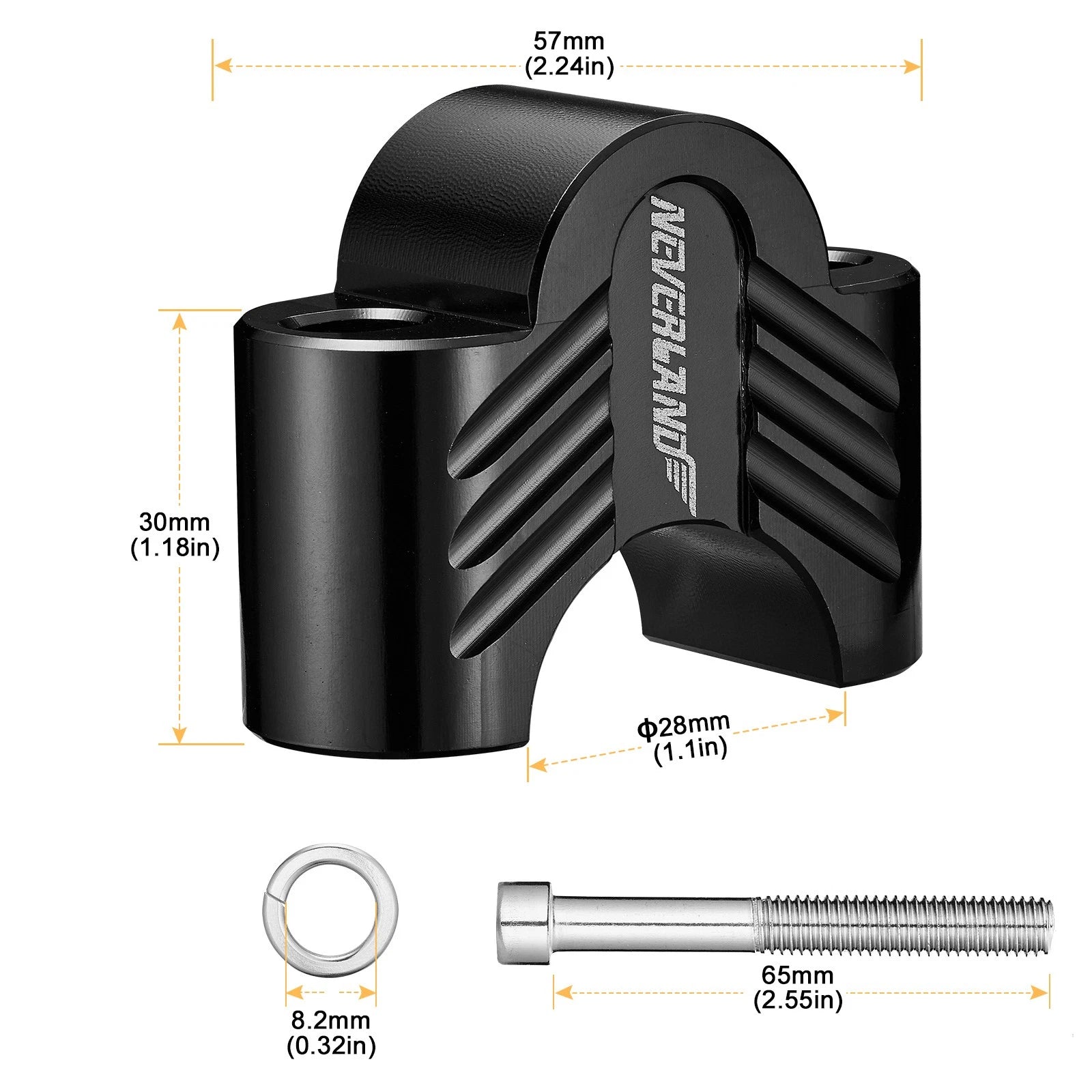 1 1/8" Handlebar Riser Clamp Kit for Fat Bar (30mm Height)