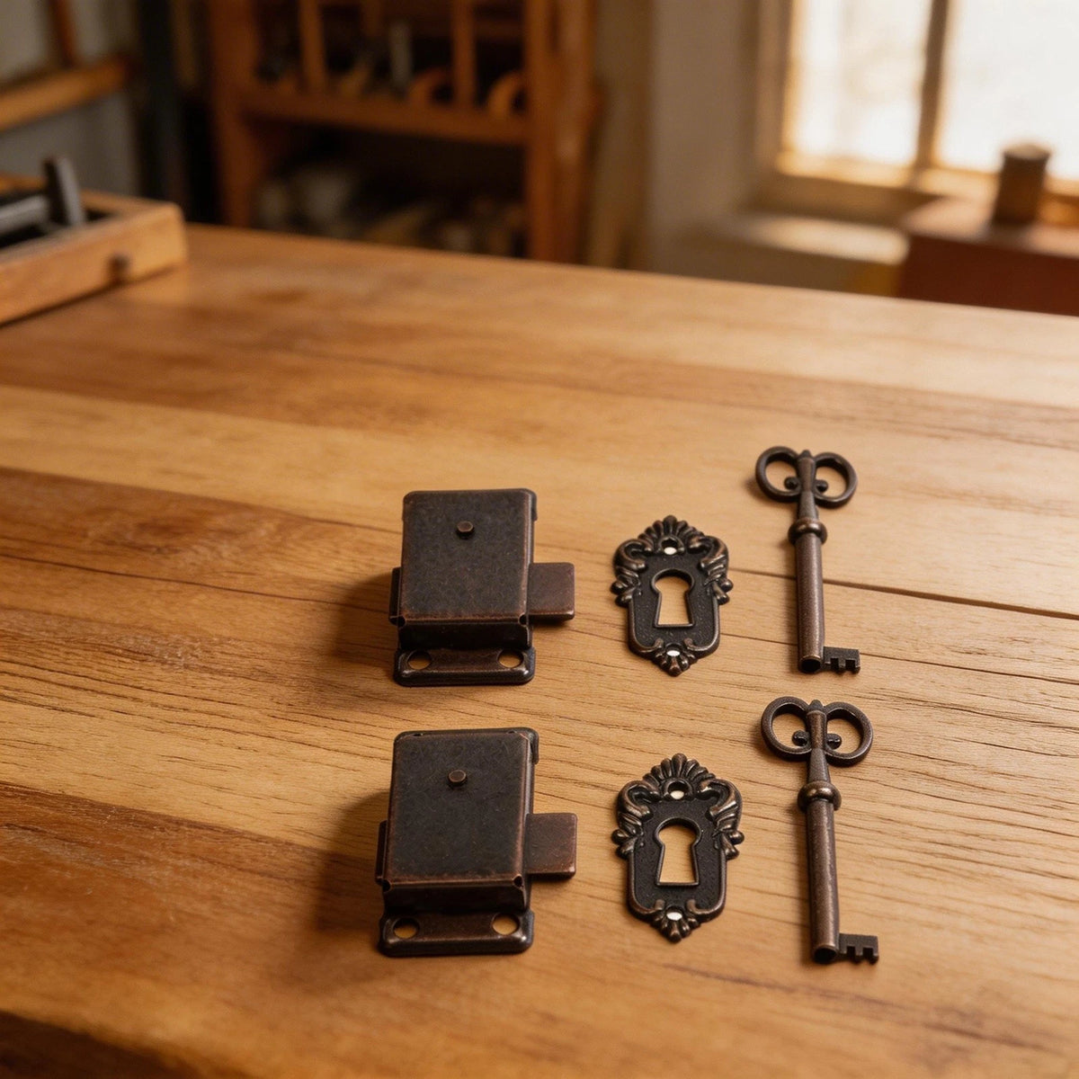 Drawer Lock with Key for Antique Small Box Cabinet