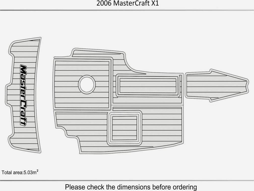 EVA Foam Pads for MasterCraft X1 (2006) Cockpit Swim Platform