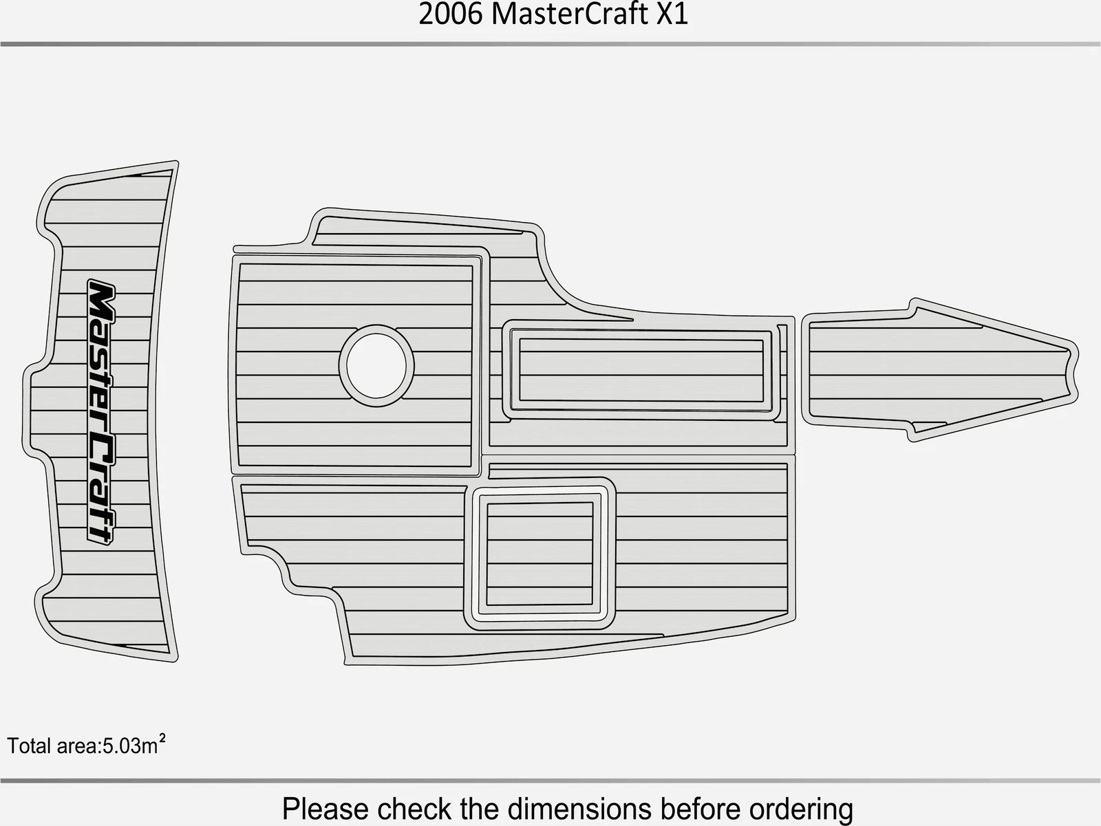 EVA Foam Pads for MasterCraft X1 (2006) Cockpit Swim Platform