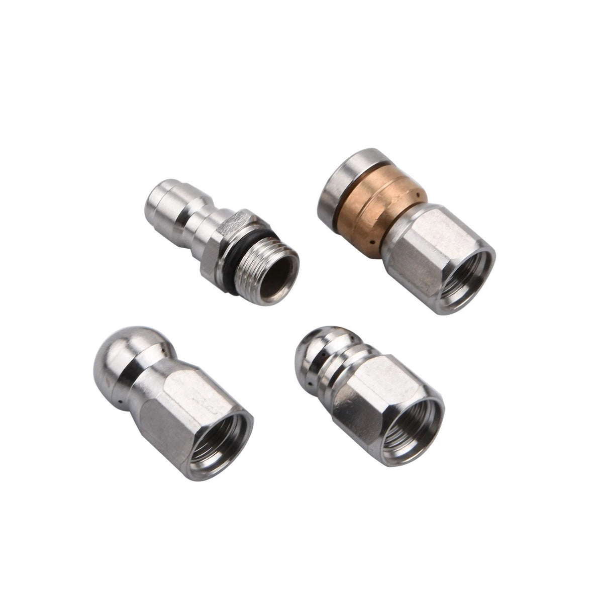 Sewer Jetter Nozzle with 1/4 Inch Connector for Universal Use