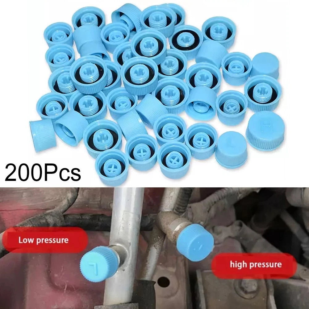 200pcs A/C Valve Core Service Port Dust Cap for R134a R12 M9 M10