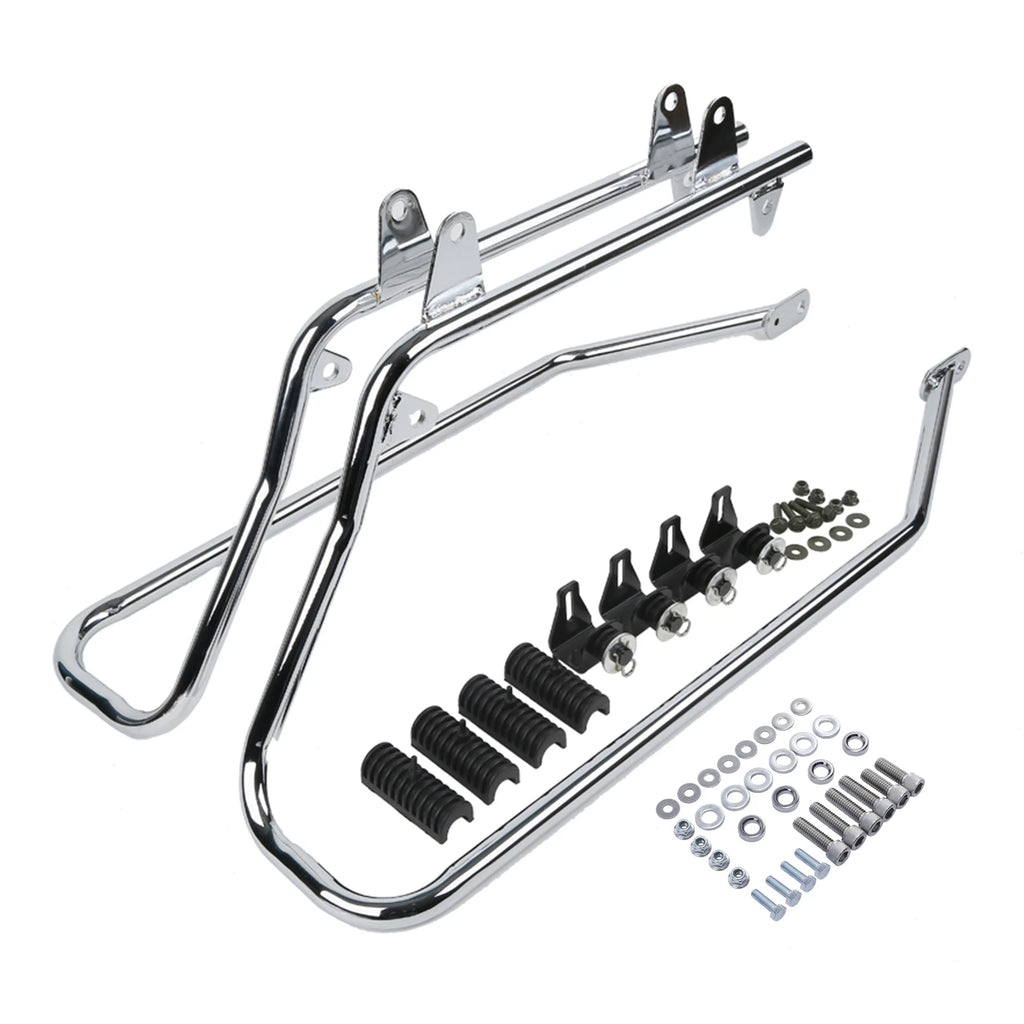 Chrome Saddlebag Conversion Brackets for Harley Davidson Softail (w/ Hardware)