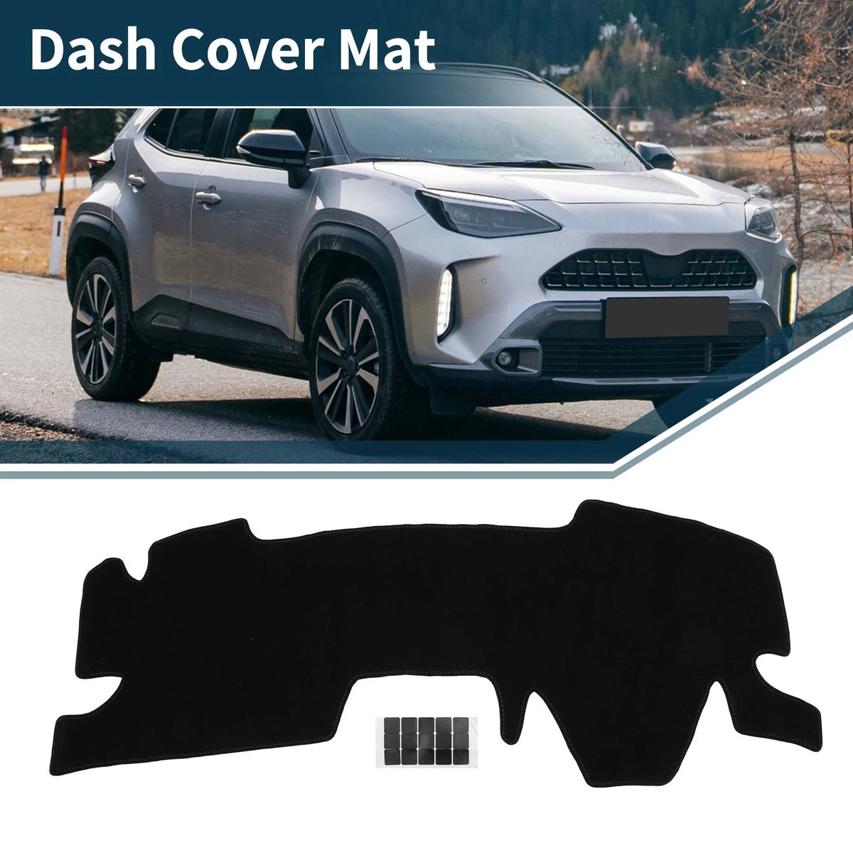 Dashboard Cover Mat for Toyota Yaris Cross (2023–2023) Black 1 Set