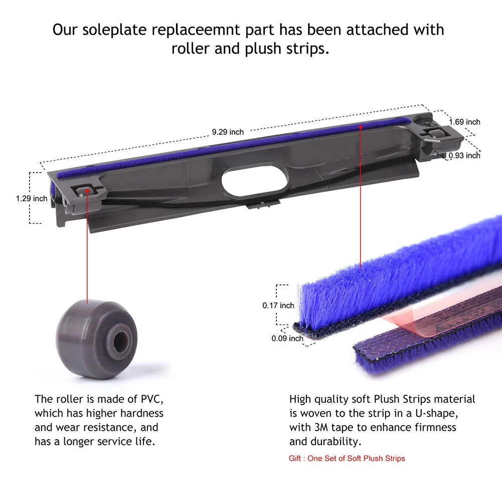 Soleplate Roller Bottom Cover for Cleaner Soft Fleece Tip