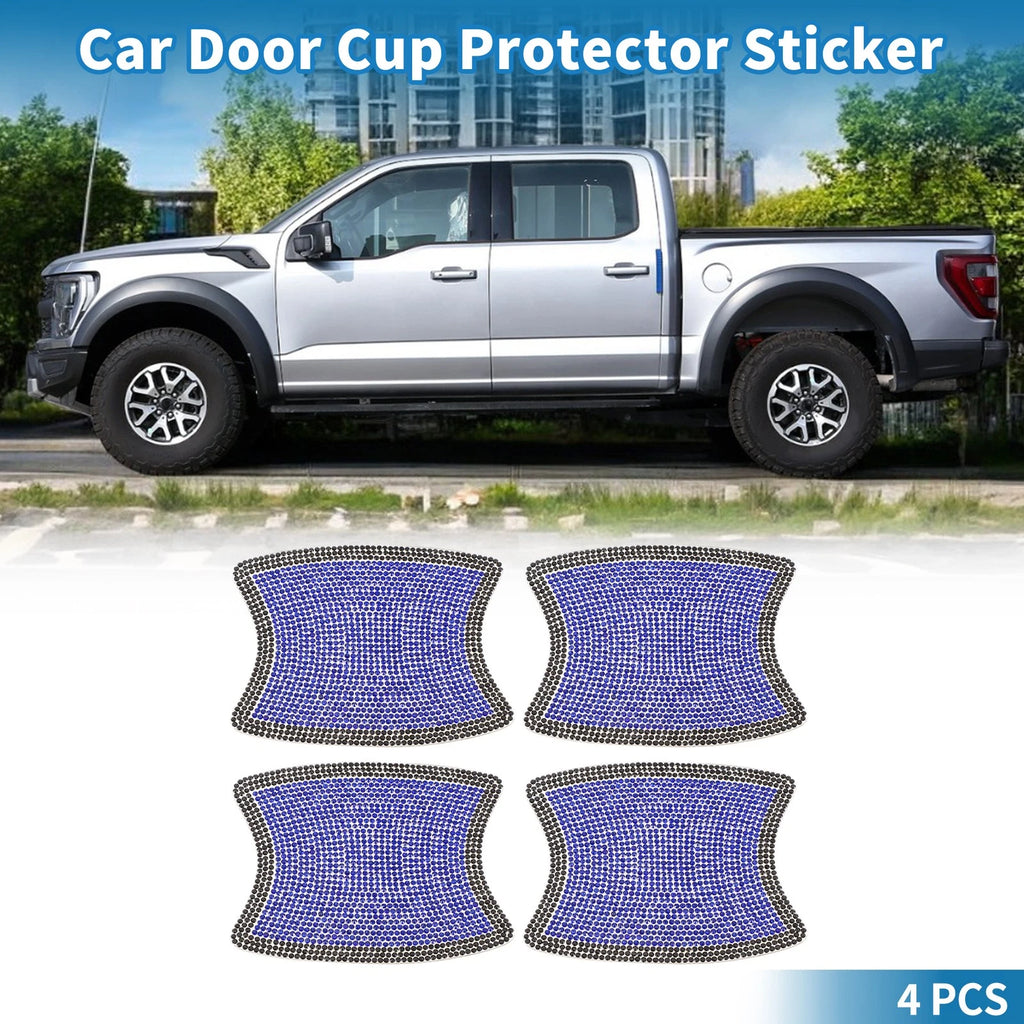 Door Handle Protector for Car (8x10cm) - Anti-scratch, Blue, Black