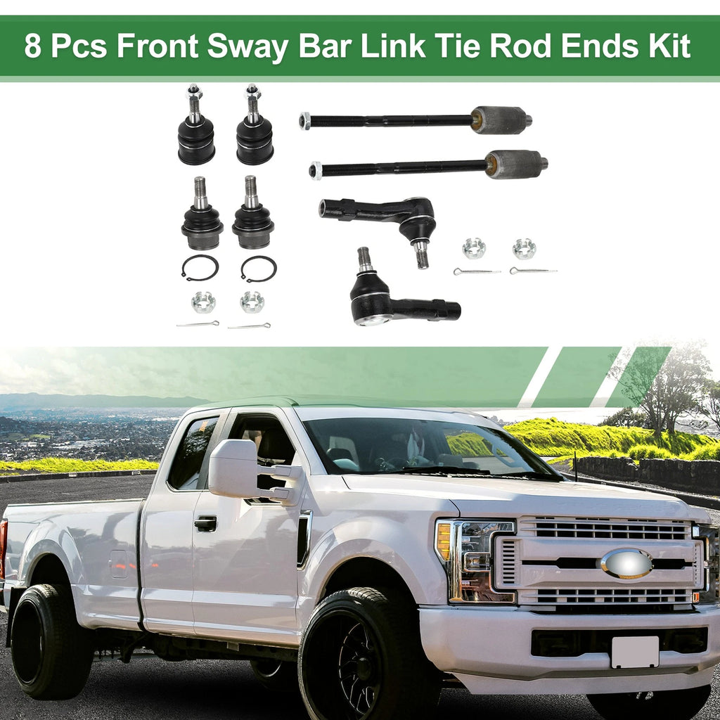 8pcs Front Suspension Kit Inner Outer Tie Rod End Ball Joint for Ford Explorer (2002–2010)