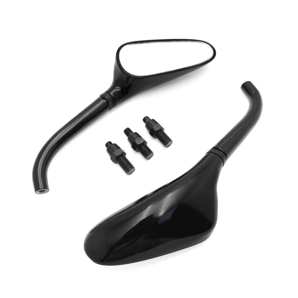 Custom Motorcycle Mirrors for Harley Yamaha (Universal Fit) Black
