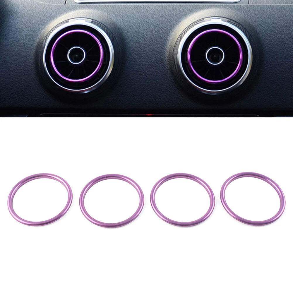 4x Air Condition Vent Outlet Inner Ring Trim For Audi A1 S1 8X 2010-2018 Purple