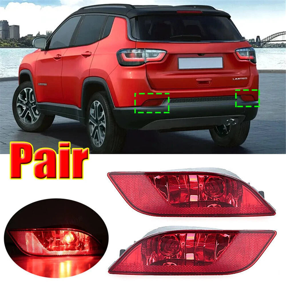 Rear Bumper Reflector Light for Jeep Compass (2017–2022) 55112674AA, 55112675AA