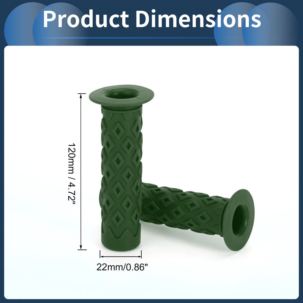 Bike Handlebar Grip Covers 120mm Non-Slip End Protector Rubber 1 Pair for Green