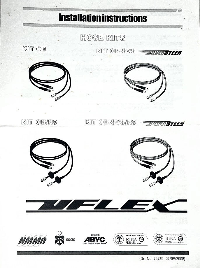 Hydraulic Hose Kit (2 Hoses, 3FT) for Uflex (KITOB-03)